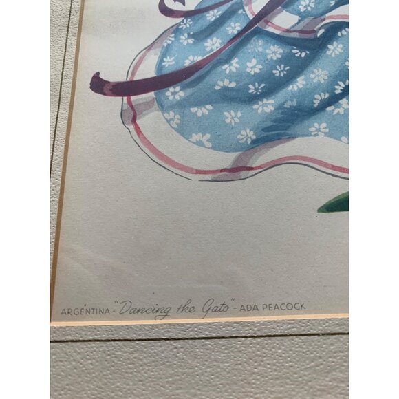 Vintage Framed Latin Ethnic Dance Prints Set Of 3 Ada Peacock 15" x 12" 8453 - Picture 7 of 10